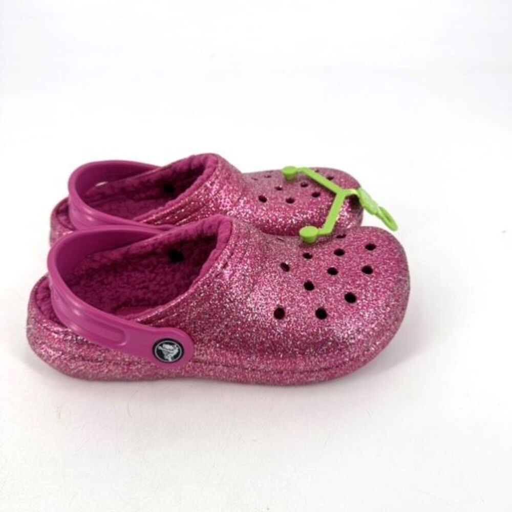CROCS Kids Glitter Pink Sandals - Picture 5 of 7